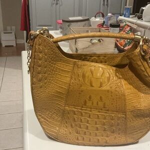 Brahmin Caramel Croc-Embossed Handbag